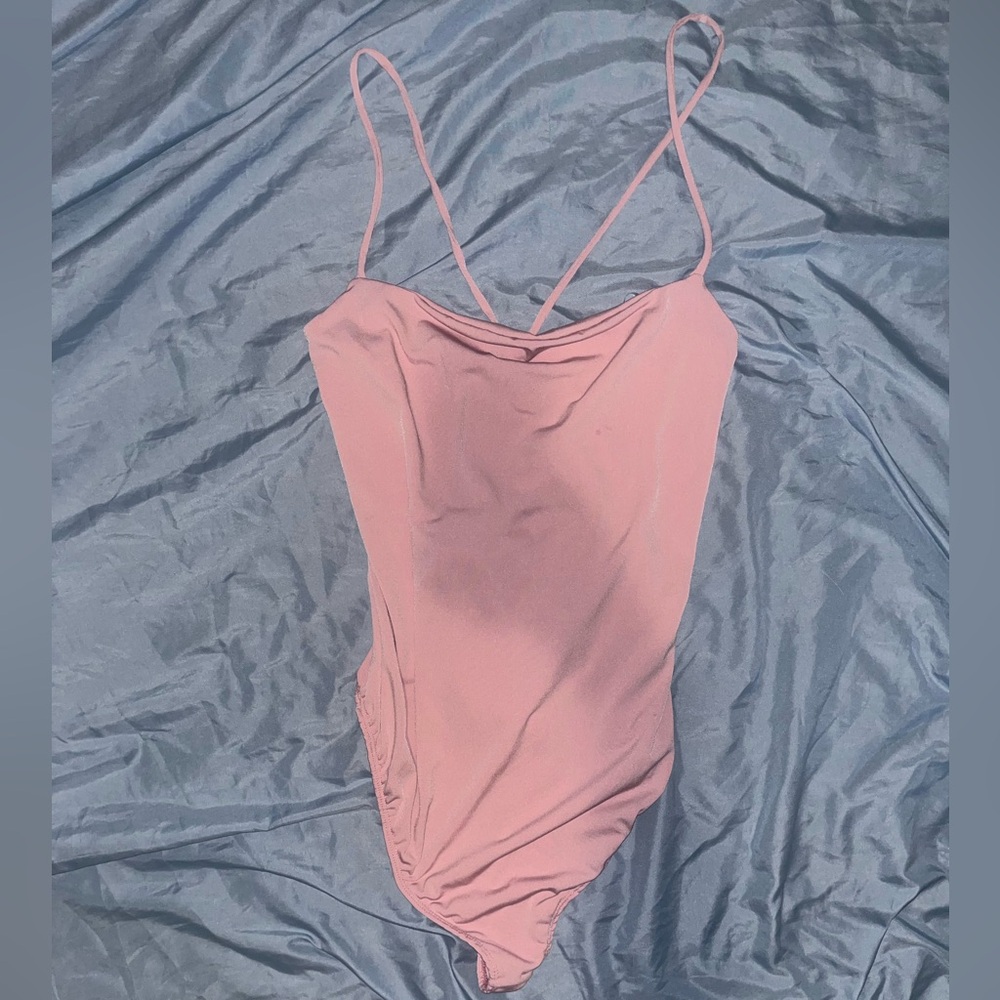 Rue21 Pink Criss Cross Back Bodysuit